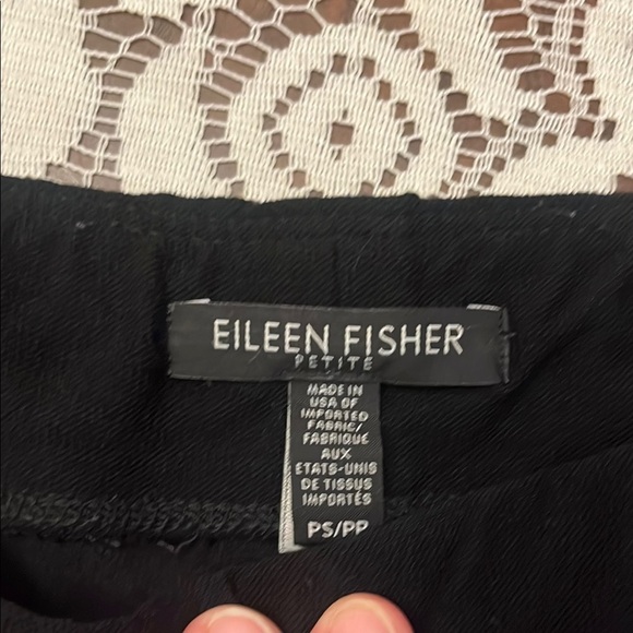 Eileen Fisher Black Straight Leg Pants Washable Pullon - Picture 8 of 9